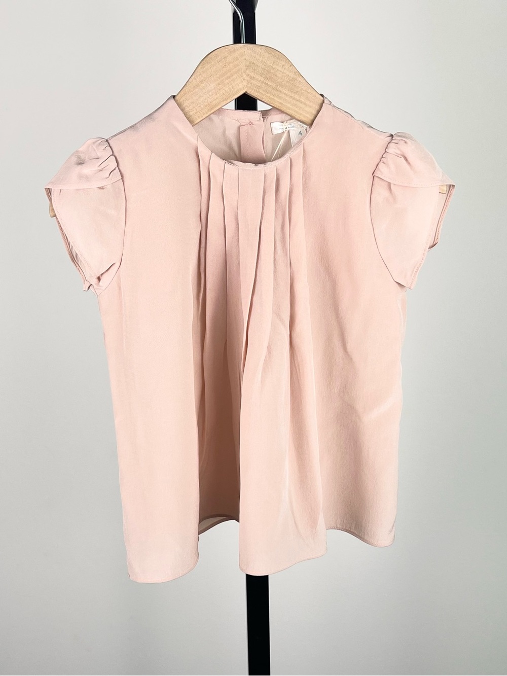 Marie Chantal Girls Silk Blouse, Pale Pink, 4Y
